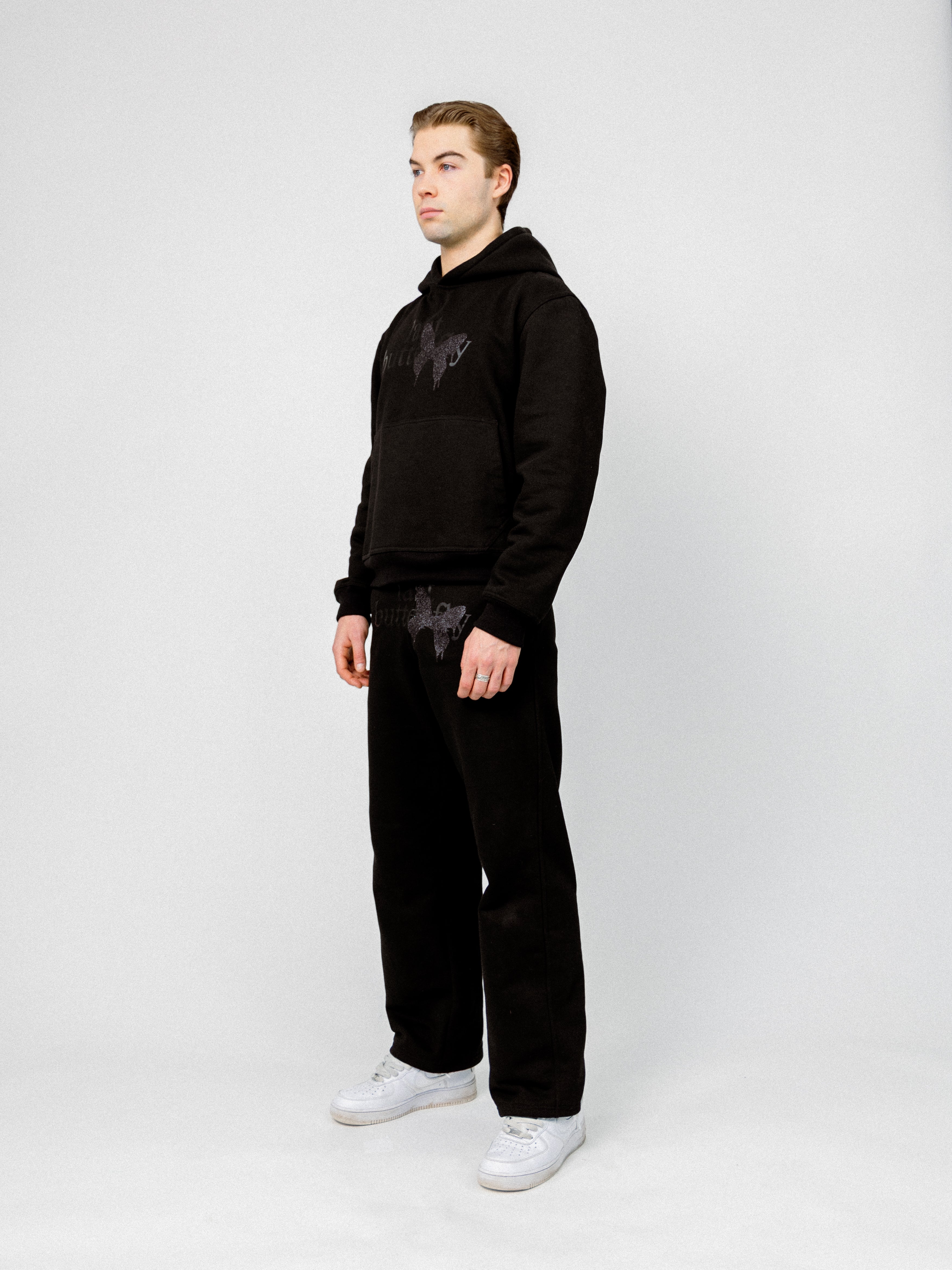 Triple Black Glitter Tracksuit