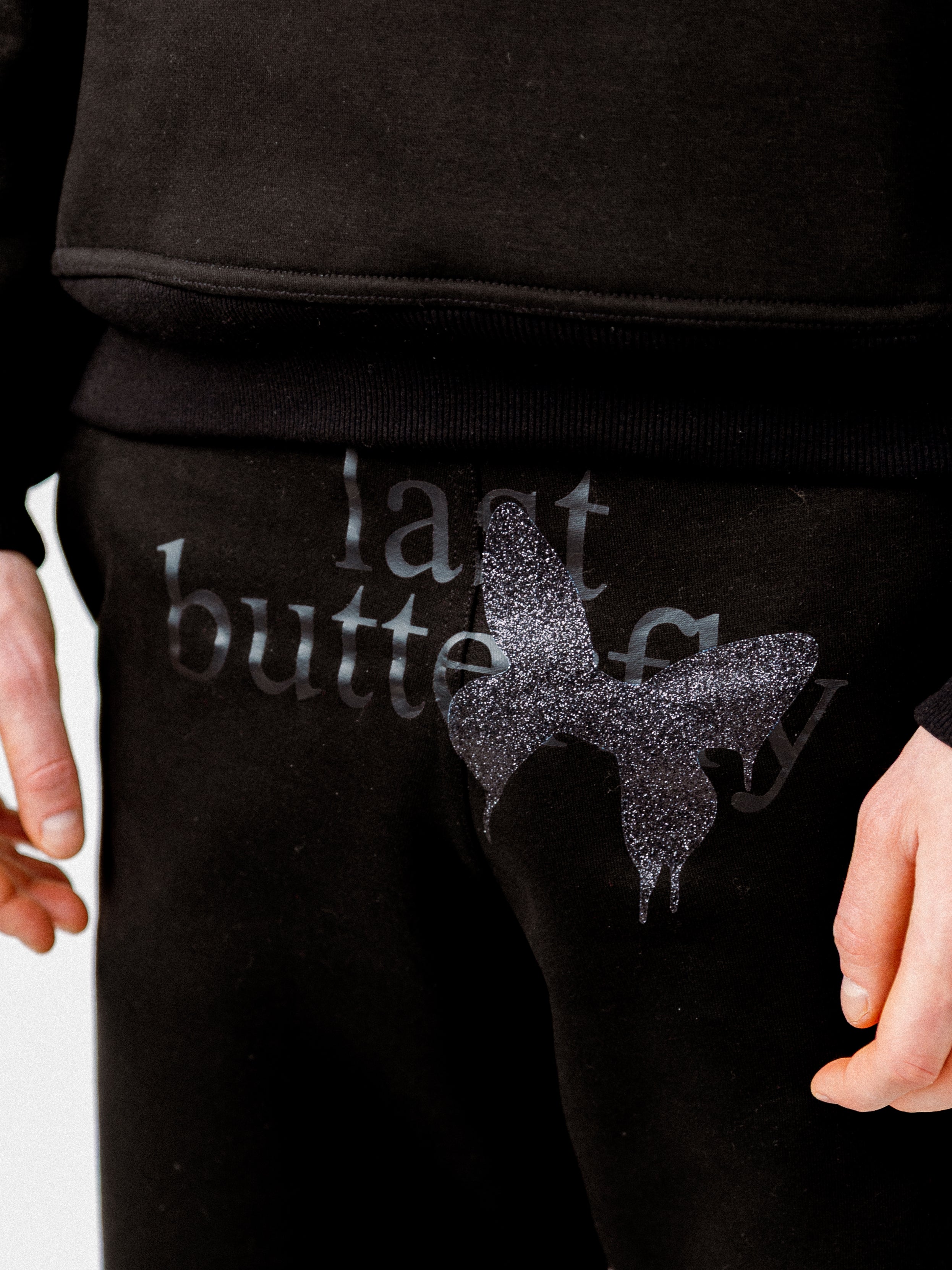 Triple Black Glitter Pants